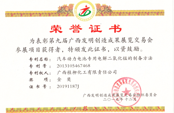 廣西發明創造成果金獎