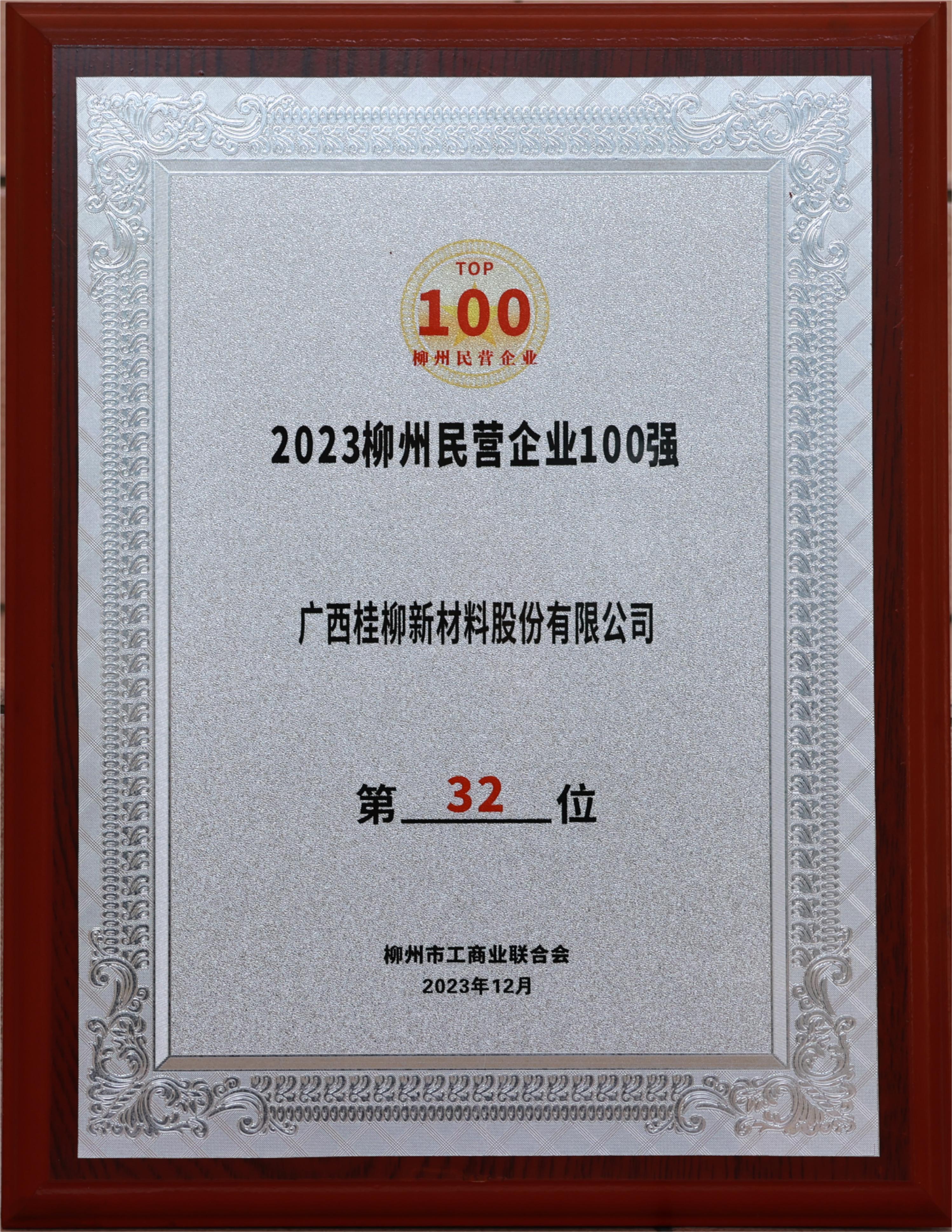 柳州民營企業100強